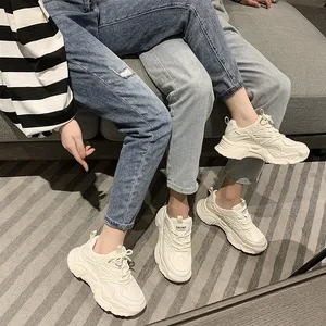 Couples Dad Shoes Simple Platform Chunky Sneakers Wedge For Womens Casual Shoes Breathable Mesh Summer Sports Running Shoe Lightweight Tenis Feminino Lace Up A34