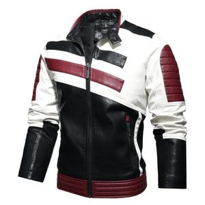 Herren Motorrad Lederjacke Marke Casual Warme Fleece Biker Bomber PU Jacke Männlichen Winddicht Winter Vintage Mantel 240223