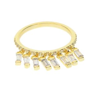 Wedding Rings Baguette Cubic Zirconia Charm Gold Filleld Fashion Jewelry Elegant Cz Eternity Band Minimal Finger Ring8608863