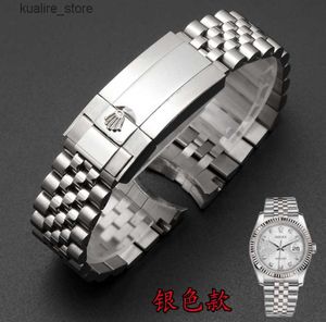 Oysterpertual GMT DateJust 금속 스트랩 액세서리 스테인레스 스틸 체인 HELE22 L240307을위한 시계 밴드 밴드 하이트 품질 밴드