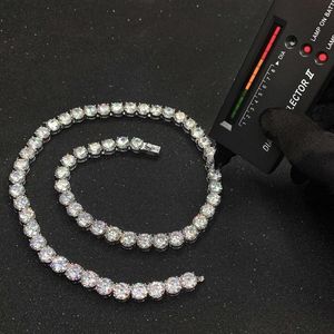 Iced Out 3mm 5mm 6mm 8mm Vvs Moissanite Diamond Tennis Chain Colar de prata esterlina 925