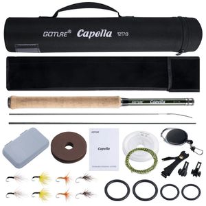 Goture Tenkara Fly Fishing Rod Combo 3.6m Ultraleve Haste de Fibra de Carbono com Linha Isca Clipper Portátil Tenkara Rod Set Tackles 240227