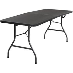 Мебель для лагеря Cosco Deluxe, 6 футов х 30 дюймов, складной складной стол, формованный пополам, черный карп, доставка, спорт на открытом воздухе, кемпинг H Dh9Xw