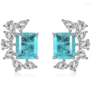 Kolczyki stadnorskie luksus 925 srebrny srebrny paraiba Tourmaline topaz ruby ​​laboratoryjne koktajl ślubny Diamond Prezent biżuterii dla kobiet3099968