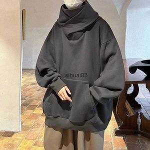 Mens Hoodies Sweatshirts Mens Hoodies Spring Autumn High Collar Hoodie Lose Bekväma kläder Harajuku Hip Hop Streetwear Fleece Hooded Oversize SW