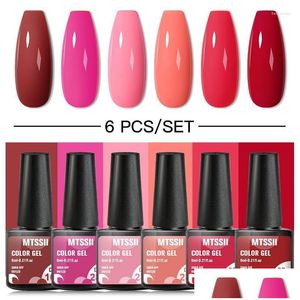 Nail Gel Mtsii Polish Set 6st Semi Permanent Soak Off UV Lack All For Manicure Art Kit Hybrid Drop Delivery DHFCC