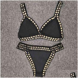 Swim Wear Mulheres Bikini Set Reveible Swimwear Beachwear Sexy Cintura Baixa Handmade Knit Swimsuit Feminino Banheira Terno Natação Suit253G88 Dhvbn