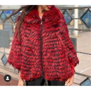 Fur Women Real Silver Fox Fur Cape Shawl Coat Winter Furry Luxurious Fluffy With Fur Collar 2023 Wool Lining Cuffs Stole Crop Jacket