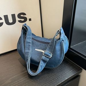 Sólido Oxford Zipper Personalidade Bolsas de Ombro 2024 Versátil Hobo para Mulheres Bolsos De Bolsas Hombro 240305