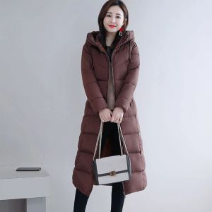 Parka di grandi dimensioni M6XL Giacca da donna Piumino invernale Parka Cappotti Allunga la calda giacca di cotone trapuntata per le donne Capispalla imbottito con cappuccio