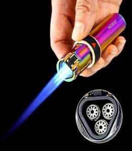 JOBON Triple Torch Lighter Windproof Gas Flint Lighter Refill Jet Powerful Flame Metal Spray Gun Kitchen Pipe Cigar Lighter Gift G5559540