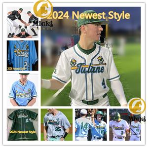 Will Clements Tulane Green Wave Baseball Jersey 38 Luc Fladda 35 Carter Benbrook 54 Blaise Wilcenski 99 Trey Cehajic Henry Shuffler Jake Saum Stitched Tulane Jerseys