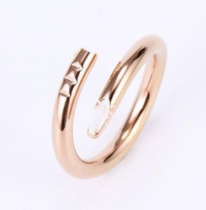 Love Rings for Women Diamond Ring Designer Ring Finger Nail Jewelry Fashion Classic Titanium Steel Band Gold Silver Rose Color Size 5-11 909
