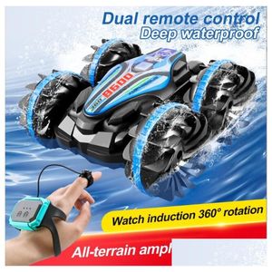 Electric/Rc Car Wholesale Of Remote-Controlled Amphibious And Childrens Deformation Mother Baby Toys For Four-Wheel Drive Off-Road Veh Dhuce