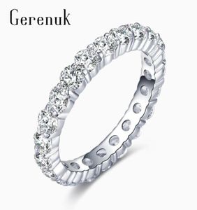 Pierścienie ślubne Gerenuk CZ Classic Round for Women Fashion Białe złoto Symulowane Eternity Bands Akcesoria biżuterii GUR02798726788