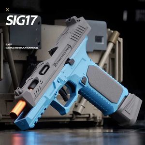 Пистолет-игрушка Shell Throwing SIG17 Пистолет непрерывной стрельбы со свободным затвором Beretta Мягкая пуля Пустой подвесной детский игрушечный подарок для мальчиков YQ240307