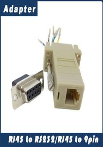 Buona qualità Intero 1000 pezzi DB9 Femmina a RJ45 Femmina FF RS232 Adattatore modulare Convertitore Convertitore Extender7440230