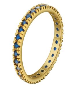 Fedi nuziali Est Gioielli Colore oro Fascino Blu Cubic Zirconia e fidanzamento per donne Uomini Unici per lei La sua promessa5412975