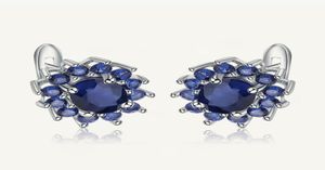 Stud Gem039S Ballet 1 89CT Natural Blue Sapphire örhängen Pure 925 Sterling Silver Flowers Vintage for Women Fine SMEEXKE 221106241316