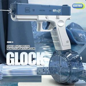 Gun Toys Full Automatic Water Gun Summer Toy Electric Glock Pistol Shooting Water Spray Games High-Pressure Beach Toys For Kids Adults YQ240307