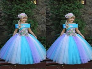 Beautiful Princess Girls Pageant Dresses Offthe Shoulder Butterfly Appliques Flower Girls Dresses For Weddings Ball Gown Kids Par8936100