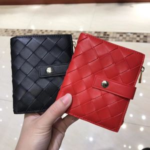 2021 spring design new wallet top quality Luxury genuine crochet leather short woman's purse with card holder Zipper coin poc241D