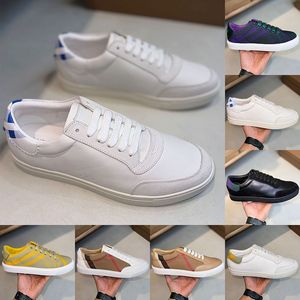 2024 Designer White Platform Sneakers for Womens Mens Vintage Striped Plaid Leather Fashion Ladies Luxury Casual Civersatile Thick Sole Trainers Shoes Big Size46-35
