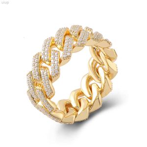 10k/14k full diamant Moissanite Ring Light Luxury Cuban Style Mens