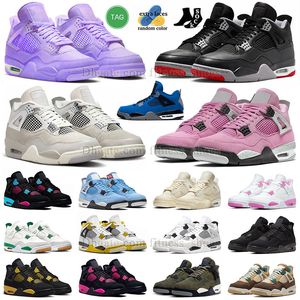 Jumpman 4 S Basketball Shoes Red Yellow White Thunder 4s Eminem Bred Remagined Pink Oreo Pine Green Military Black Cat 3 3s Freeze Moment J4 Orchil Sneakers Mens Shoe