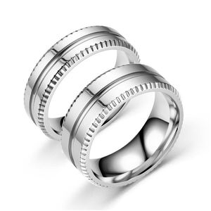 Anéis de banda de aço inoxidável criativo casal anel banda simples anéis brilhantes para mulheres homens casamento bandas finas moda jóias gota delive dhfyi