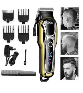 Kemei1990 Barber Kit Cutter Hair Clipper Professional Trimmer for Men Haircut充電式サロン電気トリマーShaver LCD DIS1214148