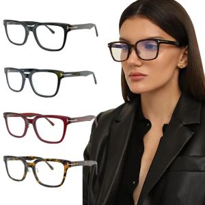 Novos óculos de ótica de designer TF5859-D-B Fashion Square Simples Mens e Womens Glasses Plate Frame Proteção para os olhos Lunettes funcionam e têm caixas originais no escritório