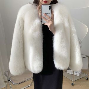 New Haining Whole Skin Grass Women's Short Slim Fur Coat Internet Red White Fox 902638