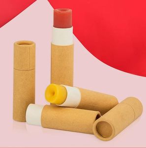 Tubi push up all'ingrosso Balsamo per labbra Carta Kraft Rossetto vuoto Contenitori cosmetici degradabili Tubo di pasta deodorante solido juchiv