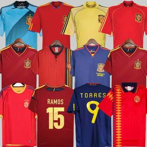 最終2010スペインレトロジャージー1996 1994 Raul Xavi Hierro Luis Ensrique Alonso Caminero Iniesta Puyol Pique TorresゴールキーパーTorres Espagne Camiseta Jerseys