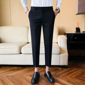 Pants 2023 Spring and Autumn Business Leisure Simple High Waist Pocket Slim Fit Small Feet Korean Edition Trendy Men's Oversized Pants