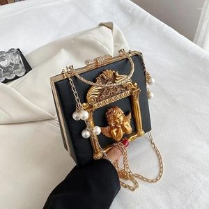 Umhängetaschen Frauen Tasche Vintage Relief Engel Blume Kette Handtasche Nische Einzelnen Umhängetasche Für 2024 Modische