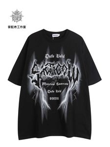 Męskie koszulki Nowe oryginalne druk literowy hip-hopowy z krótkim rękawem męskie luźne Chińskie markę bawełniane pół-rękawowe koszulki