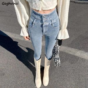 Jeans Jeans Donna Vita alta Denim Primavera Nuovo arrivo Matita skinny Streetwear Allmatch Vaqueros BF Abbigliamento coreano Harajuku Vintage