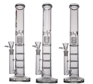 Straight glass Bongs water bong In Stock 3 Honeycomb Perc recycler with 18 mm joint Dry Herb Smoking bongs