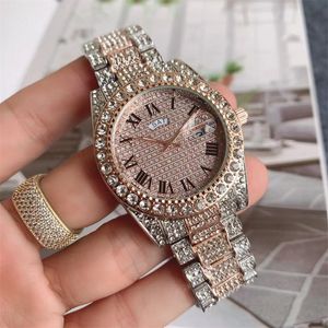 Роскошные мужские часы Модельерские часы Мужские часы Datejust Iced Out Часы с бриллиантами 39 мм Наручные часы из розового золота Montre De Luxe