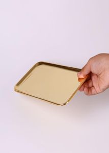 Smoking High Quality Gold Steel Material Plate Portable Herb Display Tray Tobacco Rolling Cigarette Storage Handroller Machine Too6252599