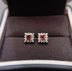 Stud Arrival Cute Natural Garnet Earring With Square Stone Size Of 33mm And 925 Sterling Silver For Women Wear Jewelry Gift6370364