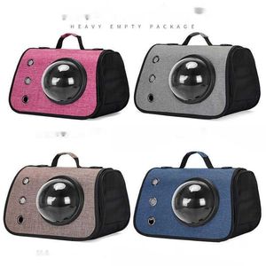 Fashion Cat Bag Large Space Transparent And Comfortable Out And About Folding Portable Handheld Pet Bag 030724a