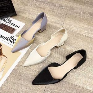 Sell French Hollow Sandals Summer Sandal Women Shoes Mid Heel Thick Pointed Single Baotou Fairy Style Sandles Heels Fenty Slides 240228