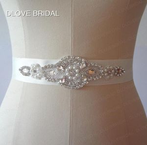 Reale Po economico ma di alta qualità Perla Strass Cristalli Cintura da sposa Cintura Shinny Accessorio da sposa Matrimonio Prom Serata 8877701