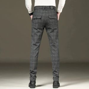 Pants 2020 Mężczyźni Ubierz spodni Plaid Business Casual Slim Fit Pantalon Homme Classic Vintage Suit Spodnie ślubne