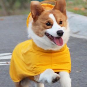 Vestuário para cães elegante capa de chuva para animais de estimação decoração cachorrinho capa de chuva confortável cobertura de corpo inteiro borda em camadas com capuz