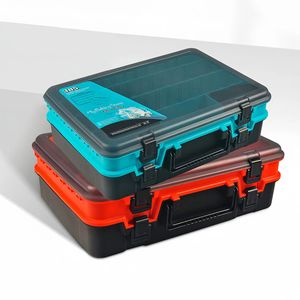 Double Layer Fishing Tackle Boxes Portable Accessories Tool Storage Box Fish Hook Lure Fake Bait Supplies 240307