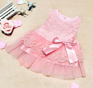 Girl039s Vestidos Baywell Nascido Infantil Bebê Meninas Vestido Bonito Verão Sem Mangas Rendas Arco Princesa Vestido de Baile Trajes Clothes3590123